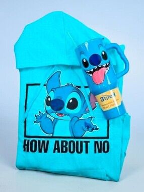 Disney Stitch Womens Lg NWT Lightweight Hoodie & Stainless Steel 40oz. Tumbler